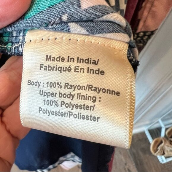 NWT Anthropologie Wrap Dress Maxi Long Sleeves patchwork PRINT size Medium MP - Picture 12 of 16